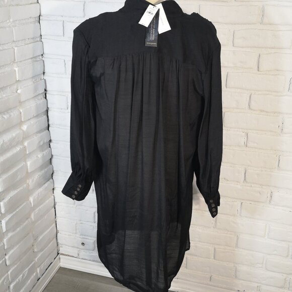 NWT Banana Republic Ladies Size Small Long Sleeves Black Shirt Dress - Picture 5 of 11